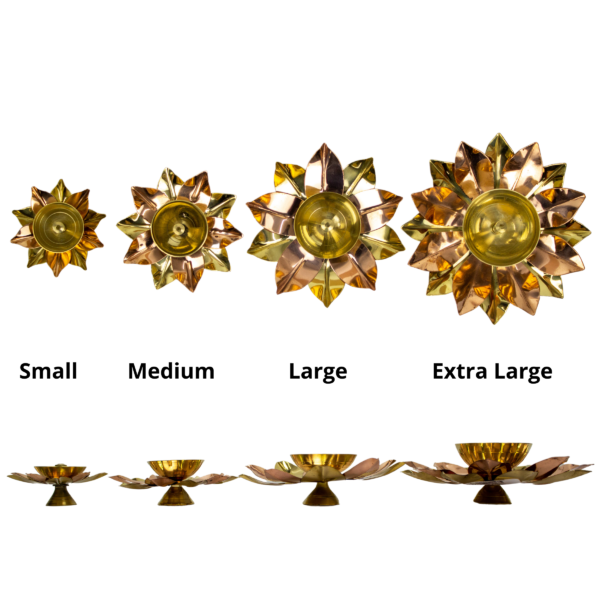 Brass Two Tone Diya - Image 2